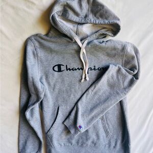 Champion Light Gray Logo Pullover Hoodie